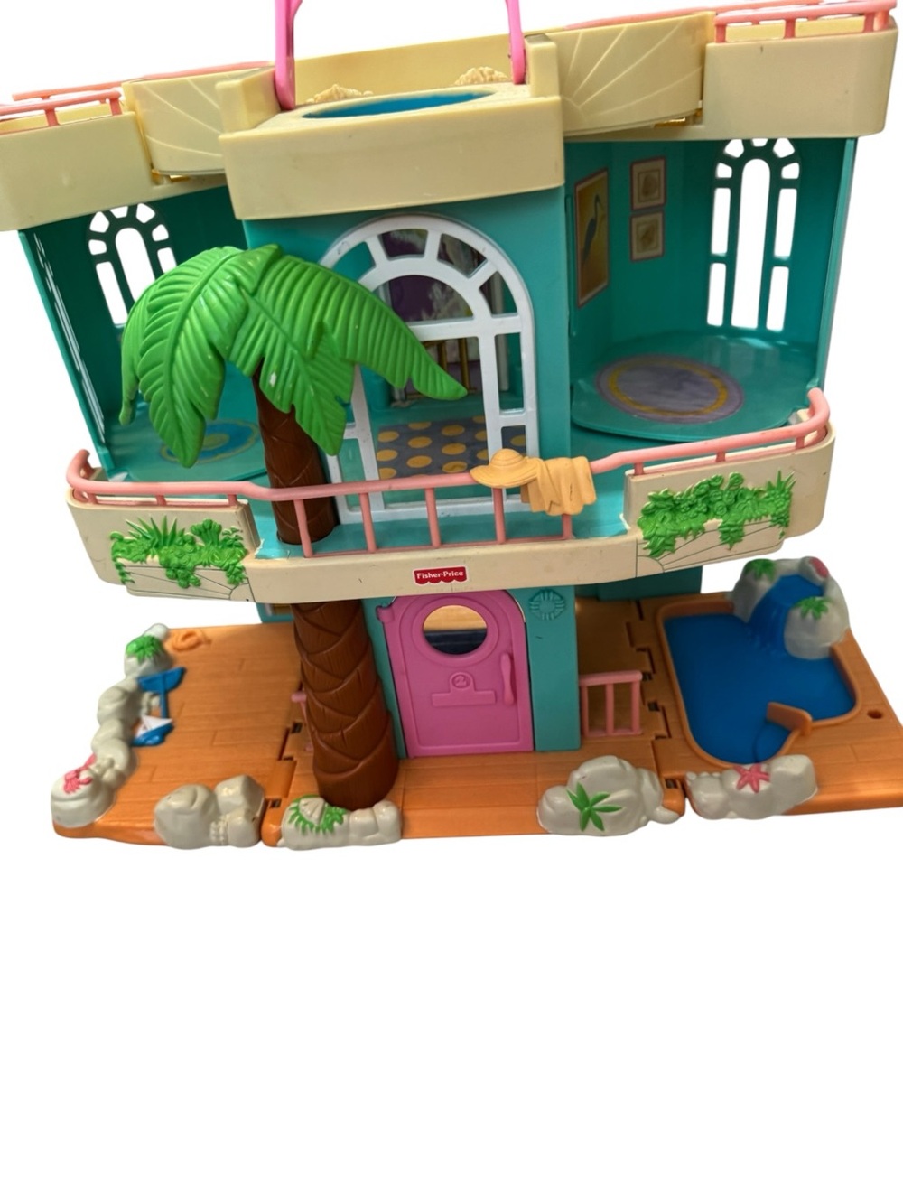 Vtg Fisher Price Sweet Streets Beach House Loving Family Fold & Carry 2000 - Picture 13 of 16